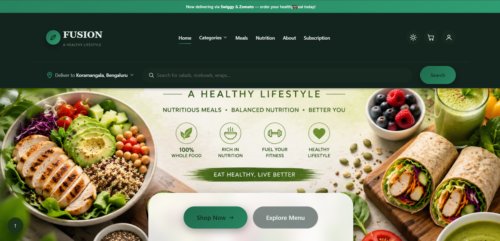 FUSION healthy food website
